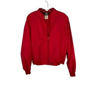 Vintage Tony Lama Men's Unlined Red Nylon Bomber Windbreaker Jacket Large USA